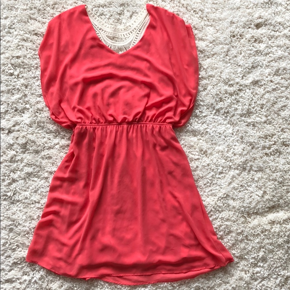 Pink Crochet Back Dress